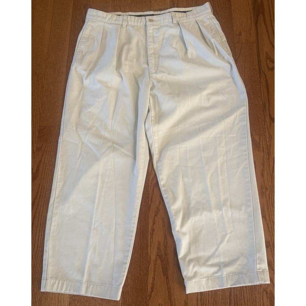 Polo Ralph Lauren Pants Mens 40x30 Light Tan Khaki Double Pleated Wide Leg Chino